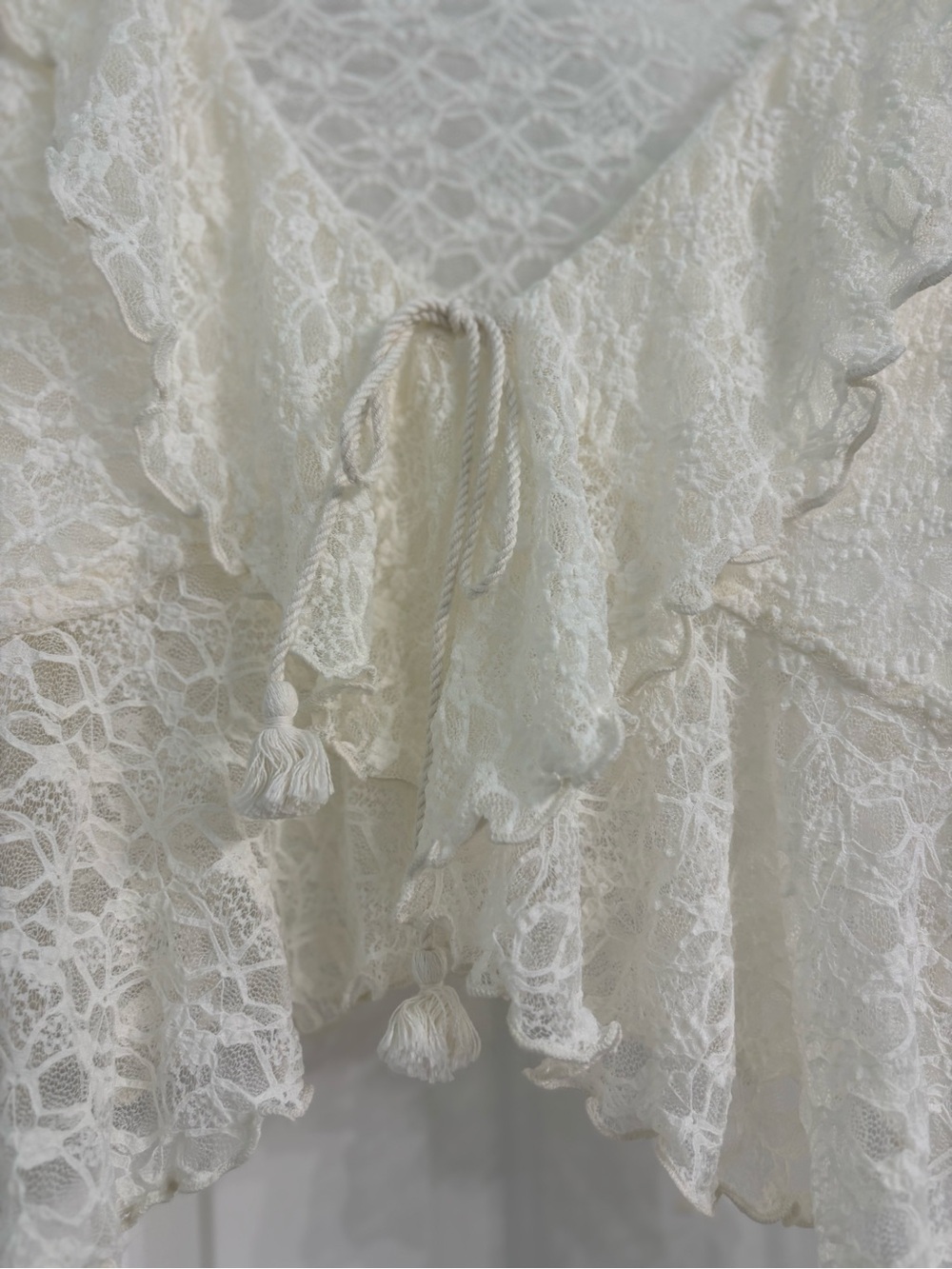 Le Peche Lace Tie Front Cardigan - Picture 2 of 4